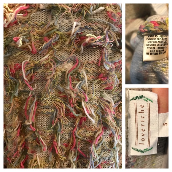 Brix tassel shag boho cardigan sweater knit - Picture 8 of 8